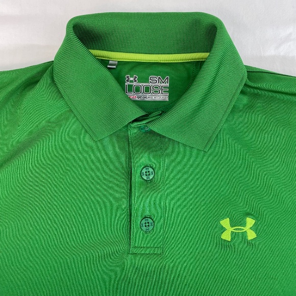 Under Armor Loose Heat Gear Golf Shirt Green Men’s Size Small - Picture 1 of 14